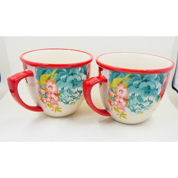 The Pioneer Woman Blossom Jubilee Coffee Cup Mug Latte Stoneware 16 Oz Set of 2 - Picture 4 of 12